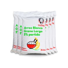 Arroz de grano largo 5% de grano partido Tatine (6 x 5 kg / 11.02 lb)
