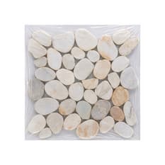Caja de losas mosaico peanuts beige piedra de río natural 27 x 27 cm Zeric (10 U)