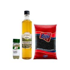 Combo: Aceite de oliva virgen extra + Laurel molido + Frijoles negros