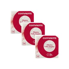 Pack Ahorro Servilletas blancas de una capa Continente (3 x 100 U)