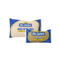 Arroz de grano largo Del Campo (2.27 kg / 5 lb) + Lentejas Del Campo (454 g / 1 lb)