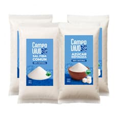 Combo dulce y salado Campo Vivo #2: Sal fina común + Azúcar blanca refinada