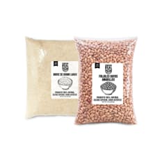 Combo de granos: Arroz de grano largo Cosecha Real + Frijoles bayos amarillos Cosecha Real