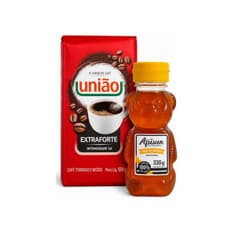 Café tostado y molido extra fuerte União + Miel de abejas 100% natural Apisun