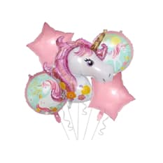 Set de globos con temática de unicornio (5 U)