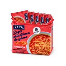 Sopa instantánea de fideos con sabor a camarón YEYA (5 x 75 g / 2.6 oz)
