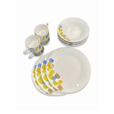 Set de 12 piezas de vajilla de porcelana con manchas de colores XL Soluciones