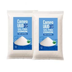 Sal fina común Campo Vivo (2 x 1 kg / 2.2 lb)