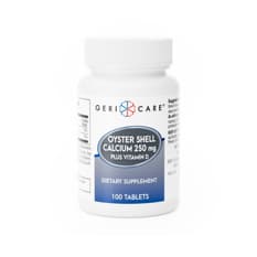 Calcio de concha de ostra con Vitamina D 250 mg Gericare (100 tabletas)