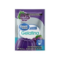 Gelatina sabor uva Great Value (25 g)