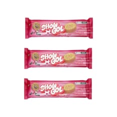 Galletas sabor vainilla rellenas con crema sabor a fresa Show Gol (3 x 76 g / 2.68 oz)