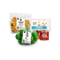 Combo criollo #7: Tostones prefritos congelados Cosecha Real + Sal fina común Cosecha Real + Limones Cosecha Real + Pasta de tomate Burcu