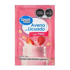 Avena para licuado sabor fresa Great Value (200 g / 7.05 oz)
