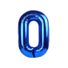 Globo azul número 0 Ballon (16 pulgadas)