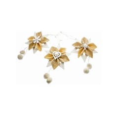 Colgante de navidad color crema surtido con estrella-corazón-copo de nieve de 30 cm Nataluna