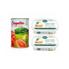 Casquitos de guayaba +  Queso crema pasteurizado