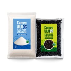 Combo de grano y sazón Campo Vivo #13: Sal fina común + Frijoles negros