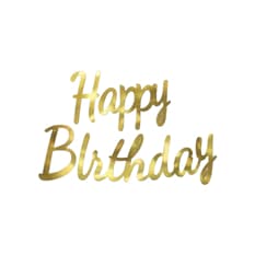 Cartel de Happy Birthday color dorado 7 pulgadas Party Flags