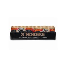Malta oscura sin alcohol 3 Horses (24 x 330 ml)