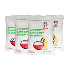 Arroz de grano largo 5% de grano partido Tatine (4 x 25 kg / 55.1 lb)