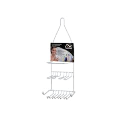 Organizador blanco metálico para ducha de baño 4Home
