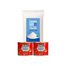 Combo básico: Pasta de tomate Burcu + Sal fina común Campo Vivo