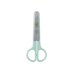 Tijera escolar infantil de color verde con protector de seguridad Tiara
