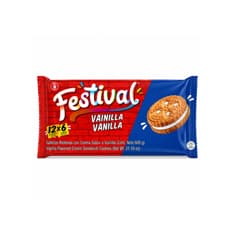 Galletas dulces rellenas con crema sabor a vainilla Festival Noel (600 g / 1.32 lb)