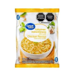 Sopa -tallarines- instantáneos sabor a pollo Great Value (85 g / 3 oz)