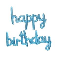 Cartel metálico - Happy Birthday -color azul-16 pulgadas Balloon