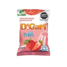 Polvo para preparar gelatina con leche sabor fresa D'Gari (120 g / 4.23 oz)