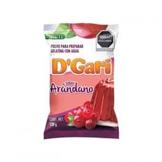 Polvo para preparar gelatina con agua - sabor arándano D'Gari (120 g / 4.23 oz)