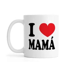 Jarra blanca de cerámica I love you mamá