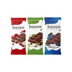 Tabletas de chocolate rellena de crema de avellana, leche y galletas Jouven Rosso Bianco