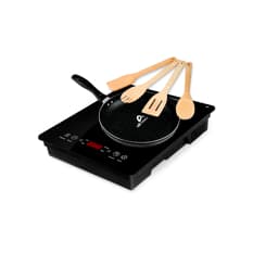 Cocina de inducción con sartén y cucharas de madera All Novu AN-IND01