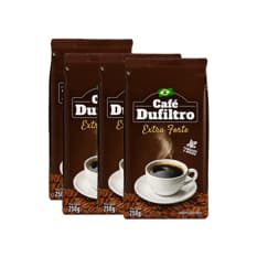 Café tostado y molido extra fuerte Dufiltro (4 x 250 g / 8.8 oz)