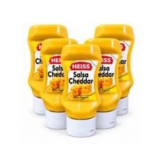 Salsa de queso cheddar HEISS (5 x 260 g / 9 oz)