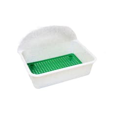 Estropajero plástico rectangular con rejilla blanco granito Casa y menaje