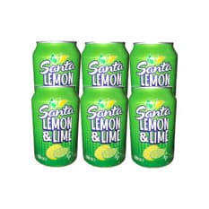 Refresco gaseado de limón y lima Santa (6 x 330 ml)