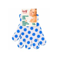 Guantes exfoliantes de baño de lujo con diseño de puntos azules Ideal Bath (1 u)
