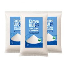 Sal fina común Campo Vivo (3 x 1 kg / 2.2 lb)