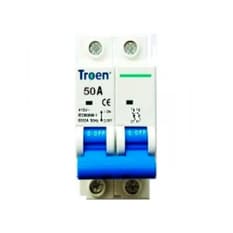 Interruptor - breaker - termomagnético de 2 polo tipo europeo Troen TR-C65-50A-2P