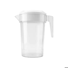 Jarra redonda de plástico con tapa de color blanco 2 L Casa y Menaje