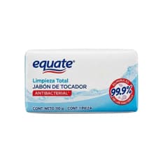 Jabón de tocador limpieza total antibacterial Equate (110 g / 3.88 oz)