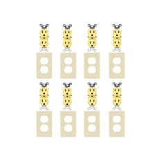 Set de 8 tomacorrientes doble de 125 V / 15 A con tapas Troen