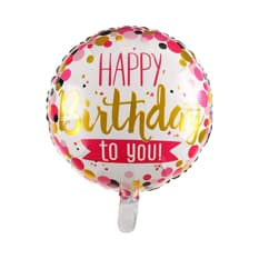 Globo Happy Birthday to you diseño en colores blanco, rosado, dorado Ballons (18 pulgadas)
