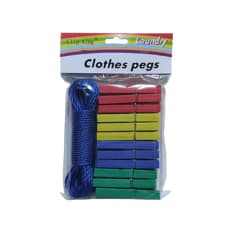 Pinza plástica para ropa con soga para tender Ray (12 U)
