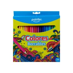 Juego de 24 lápices de colores borrables Pointer