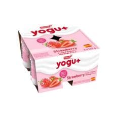 Yogur pasteurizado sabor a fresa Yogu+ Feiraco (4 x 125 g / 4.40 oz)