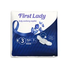 Toallas sanitarias nocturnas con alas First Lady (7 U)